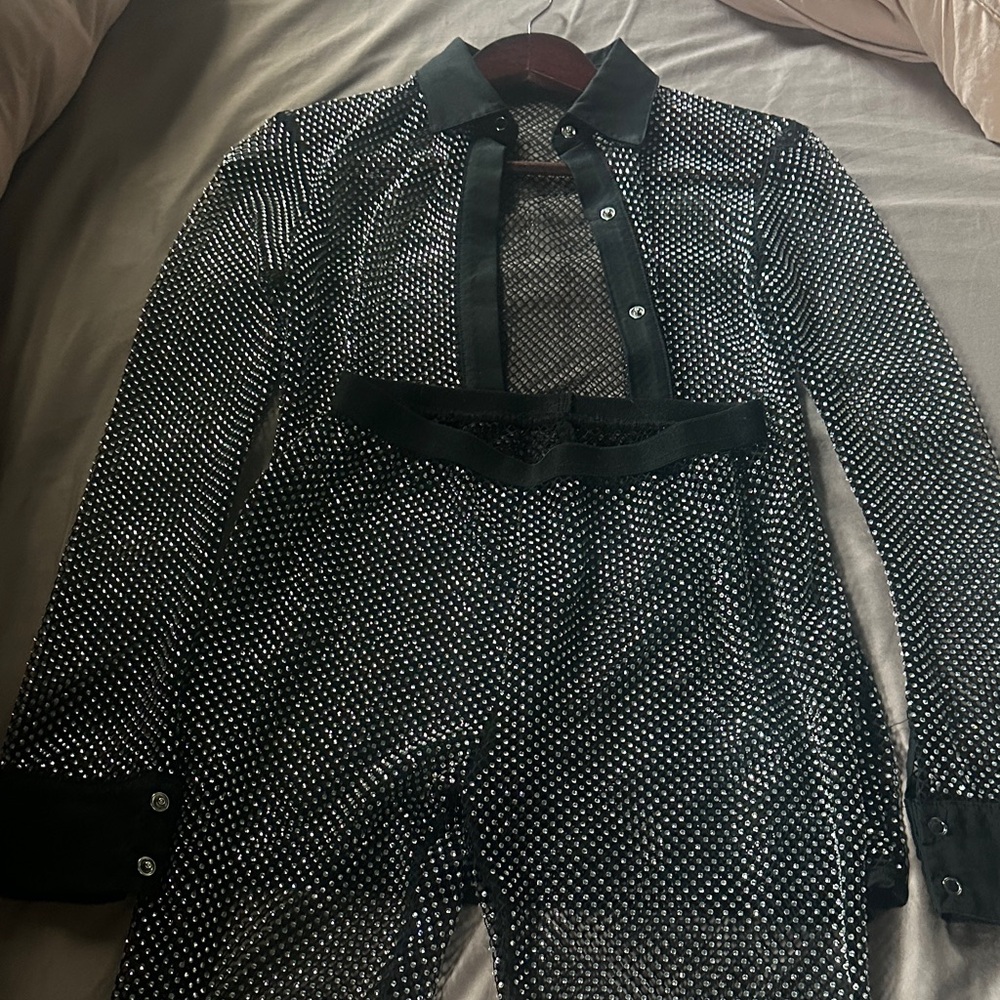 Black and White Polka Dot Sheer Blouse